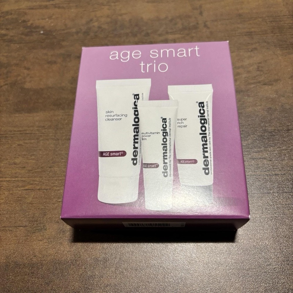 Dermalogica Age Smart Trio Skincare Set Cleanser Eye Firm Super Rich Repair NEW